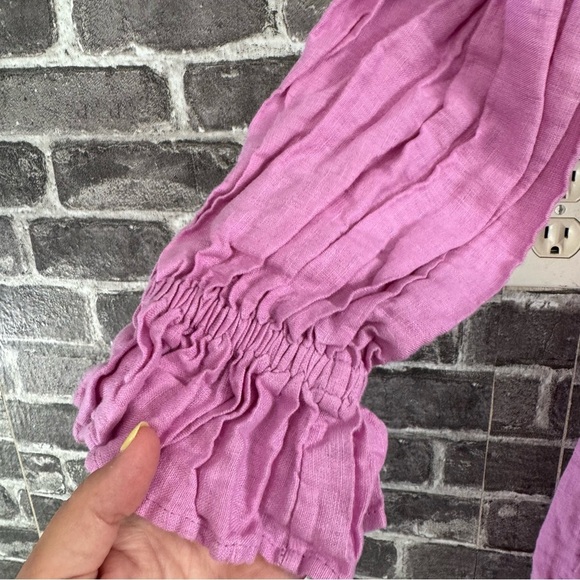 Sleeper Atlanta Pink Linen Dress midi - Picture 5 of 14